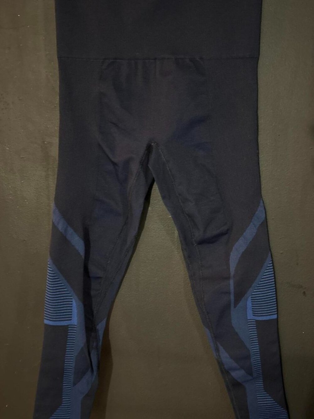 Women's Black and Navy Leggings - Picture 1 of 6